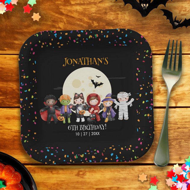 Fun Halloween Kids Costume Geburtstagsparty Pappteller (Fun Halloween Kids Costume Birthday Party Paper Plates)