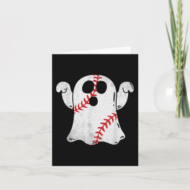 Fun Halloween Kostüm Baseball Ghost Baseball Liebe Karte (Vorderseite)