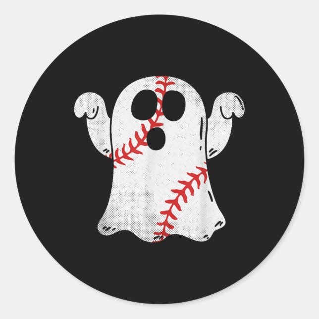 Fun Halloween Kostüm Baseball Ghost Baseball Liebe Runder Aufkleber (Vorderseite)