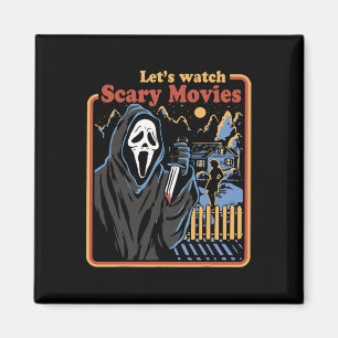 Fun Halloween Lass's Watch Horror Movies Ghost Magnet