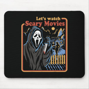 Fun Halloween Lass's Watch Horror Movies Ghost Mousepad
