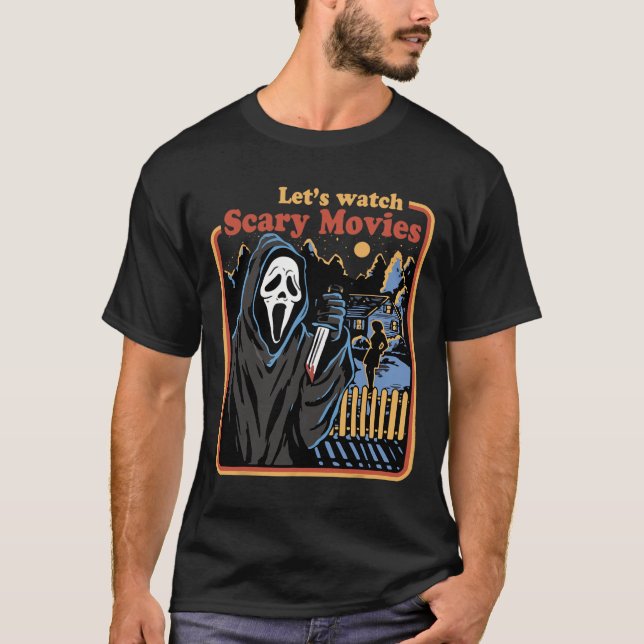 Fun Halloween Lass's Watch Horror Movies Ghost T-Shirt (Vorderseite)
