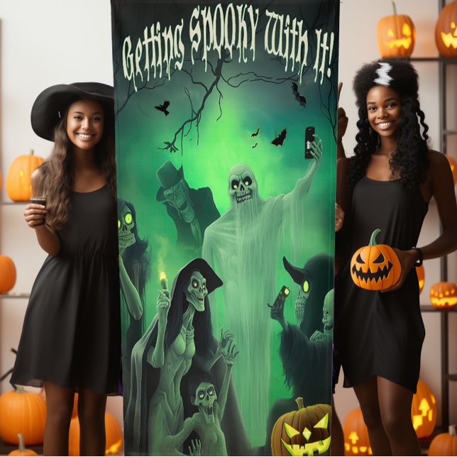 Fun Halloween "mit ihm reden" Selfie Stopp Banner (Get Spooky This Halloween with Our Monster Selfie Station - Spooky Fun Awaits!)