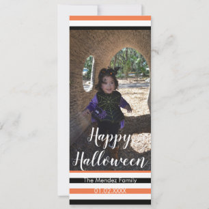 Fun Halloween Orange Black Foto Card Feiertagskarte