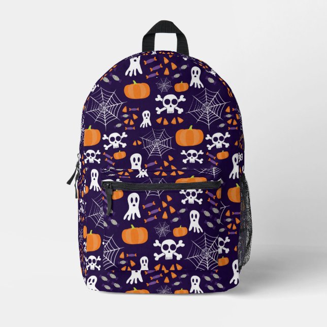 Fun Halloween Pattern Bedruckter Rucksack (Vorderseite)