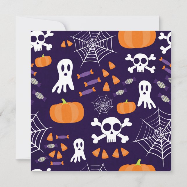 Fun Halloween Pattern Einladung (Vorderseite)