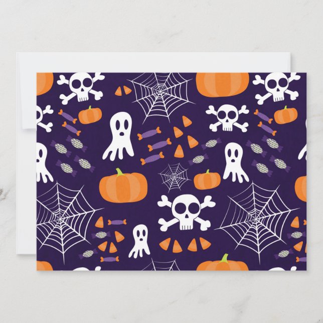 Fun Halloween Pattern Einladung (Vorderseite)