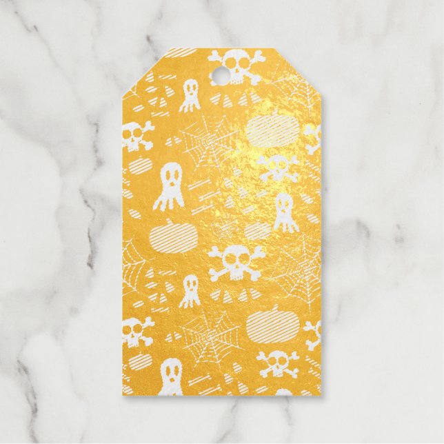 Fun Halloween Pattern Geschenkanhänger (Vorderseite)