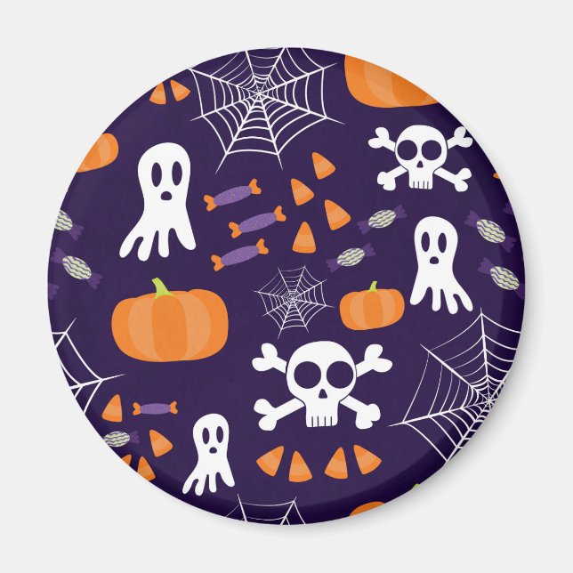 Fun Halloween Pattern Magnet (Vorne)