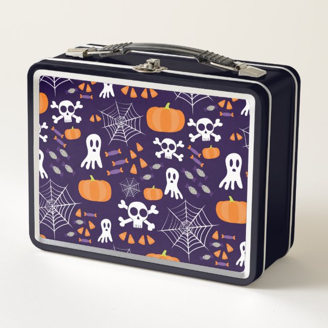 Fun Halloween Pattern Metall Brotdose (Vorderseite)