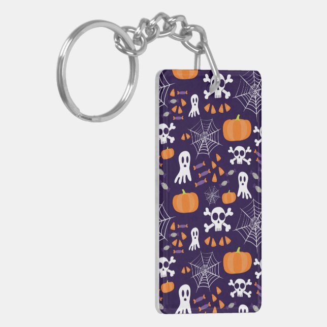 Fun Halloween Pattern Schlüsselanhänger (Vorderseite links)