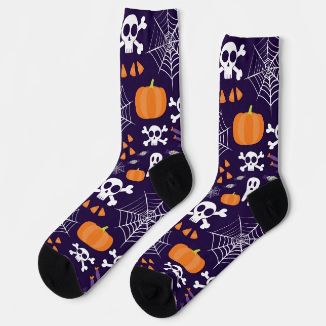 Fun Halloween Pattern Socken (Linkes Detail)