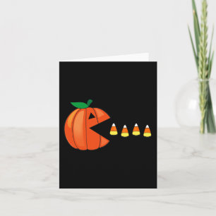 Fun Halloween Pumpkin Eating Candy Corn Karte