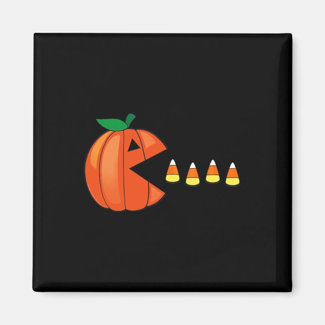 Fun Halloween Pumpkin Eating Candy Corn Magnet (Vorne)