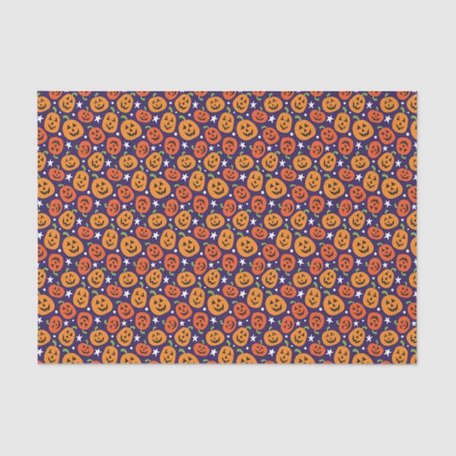 Fun Halloween Pumpkin Gemustert Seidenpapier (Vorderseite)