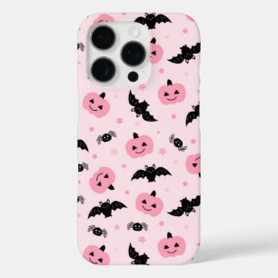 Fun Halloween Pumpkins und Bat Pattern iPhone 16 Pro Hülle