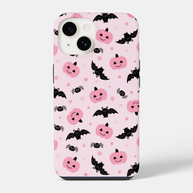 Fun Halloween Pumpkins und Bat Pattern iPhone Hülle (Rückseite)