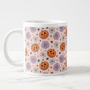 Fun Halloween Pumpkins und Blume Muster Jumbo-Tasse