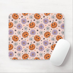 Fun Halloween Pumpkins und Blume Muster Mousepad