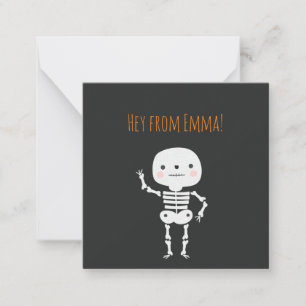 Fun Halloween Skeleton Gray personalizable Custom Mitteilungskarte