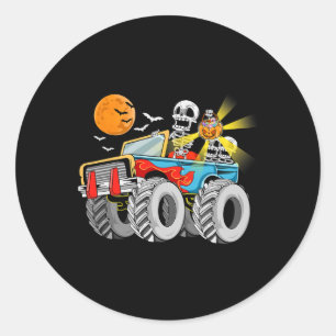 Fun Halloween Skeleton Monster LKW Kinder Tod Tod  Runder Aufkleber