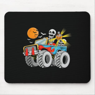 Fun Halloween Skeleton Monster-Truck Kids Boys Tod Mousepad