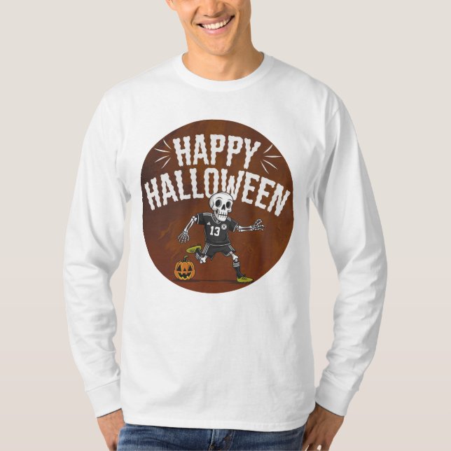 Fun Halloween Skeleton Soccer T - Shirt Design (Vorderseite)