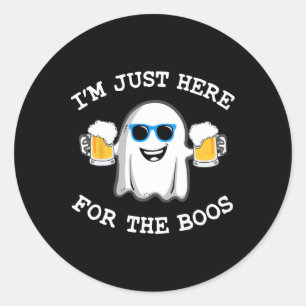 Fun Halloween T-Shirt bin ich gerade hier für die Runder Aufkleber