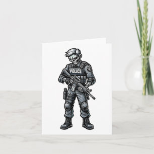 Fun Halloween Taktik Zombie Creepy Police Office Karte