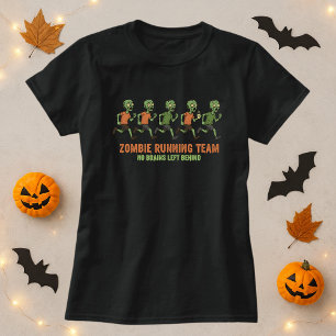 Fun Halloween Zombie Running T-Shirt; Kein Gehirn T-Shirt