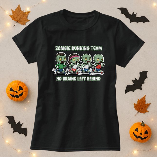 Fun Halloween Zombie Running Team for Brains T-Shirt (Von Creator hochgeladen)