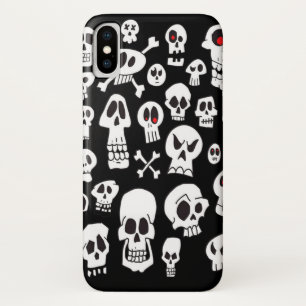 Fun Hand Drawn Cartoon Skulls iPhone X Hülle