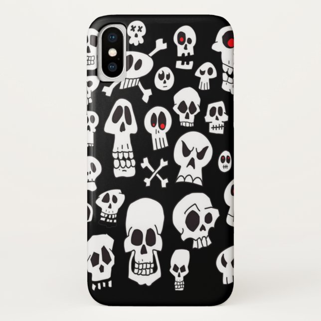 Fun Hand Drawn Cartoon Skulls Case-Mate iPhone Hülle (Rückseite)