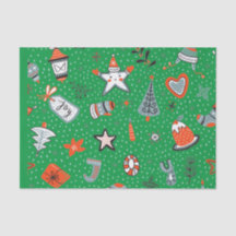 FUN HAND DRAWN KIDS CHRISTMAS DESIGN TISSUPAPIER