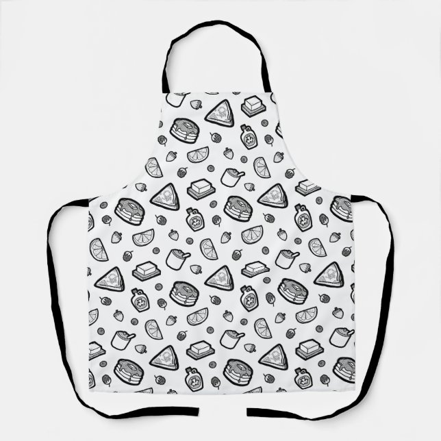 Fun Hand gezeichnet Pancake All-Over-Muster-Schürz Schürze (Vorderseite)