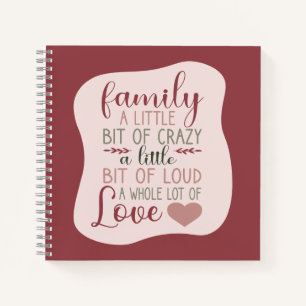 Fun Hand Letted Dusty Pink Familie Rezept Notizbuch