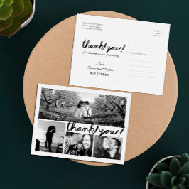 Fun Handwrite 4 Foto Collage Danke Postcard Postkarte