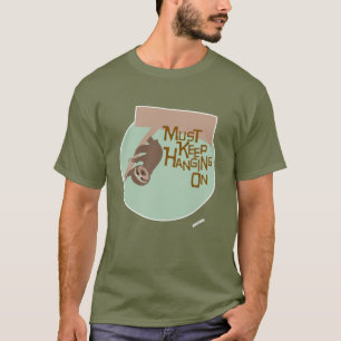 Fun Hang auf Cartoon Sloth Design T-Shirt