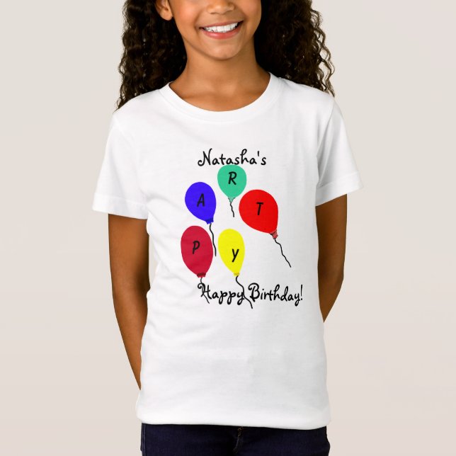Fun Happy Birthday Balloons T - Shirt (Vorderseite)