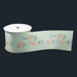 Fun Happy Birthday Green Pastel Kids Party Ribbon Satinband<br><div class="desc">Dieses lustige und niedliche Kindergeburtstag Geschenkband mit einem farbenfrohen Happy Birthday Text vor einem hellgrünen pastellfarbenen Hintergrund. Etwas Besonderes, um das Geschenkerlebnis zu steigern. In der Kollektion 'Bird on Balloon' sehen wir Kinder spielen, Drachenfliegen, Ballon, Kuchen, Gitarre, Picknickkorb. Sehen Sie die Erholung der Sammlung, die auch den Download laden laden...</div>