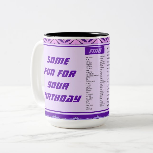 Fun Happy Birthday Tasse (Vorderseite Links)