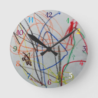 fun happy colorful clock runde wanduhr