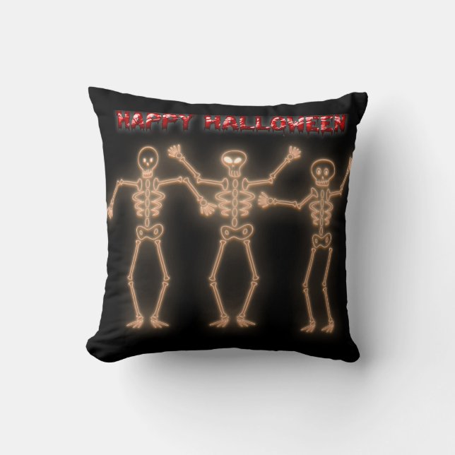 Fun Happy Halloween Tanz Skeleton Kissen Kissen (Vorderseite)