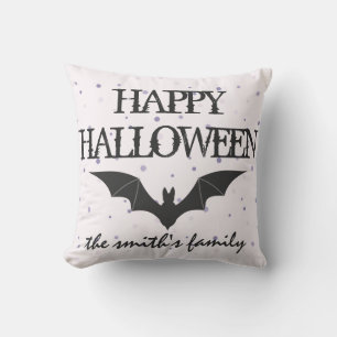 Fun Happy Halloween Trick oder Treat Bat Burlap Kissen