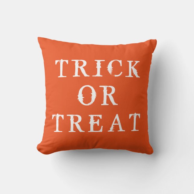 Fun Happy Halloween Trick oder Treat Kissen (Vorderseite)