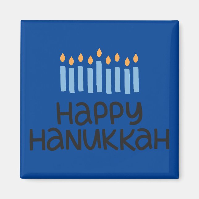 Fun Happy Hanukkah Square Magnet (Vorne)