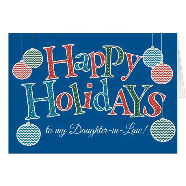 Fun Happy Holidays Daughter-Schwiegerbaubles (Vorderseite (Horizontal))
