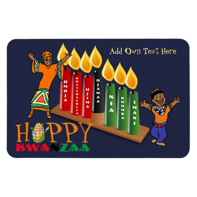 Fun Happy Kwanzaa 7 Grundsätze Personalisiert Magnet (Horizontal)