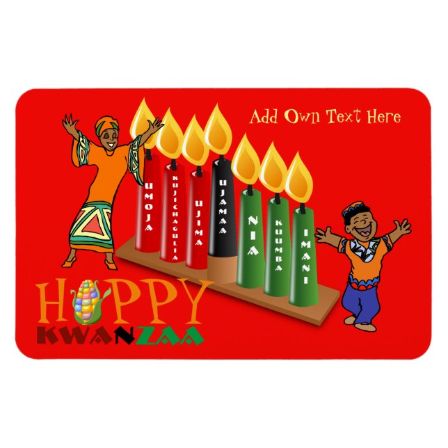 Fun Happy Kwanzaa 7 Grundsätze Personalisiert Magnet (Horizontal)