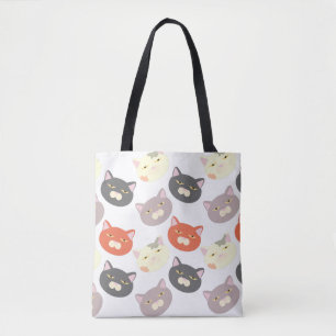 Fun Happy Niedlich Cat Heads Cartoon Pattern